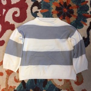 cream and gray sweater